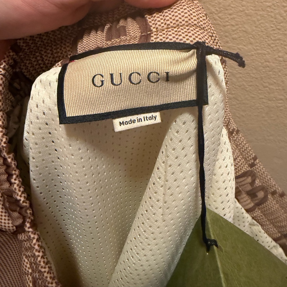 New Authentic Gucci GG Jumbo Logo Sweatpants Tan Brown XXL Waist 38 40 42 44 - Picture 14 of 16